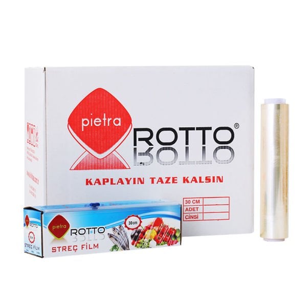 PVC Gıda Streç Film 30 cm x 150 m 8 Mic | Gıda Uyumlu 20 Adet