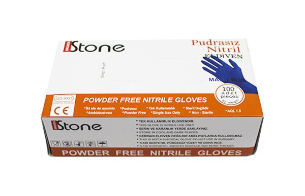 Nitril Medikal Muayene Eldiveni Pudrasız Small (1 Koli / 20 PK / 2.000 Ad)