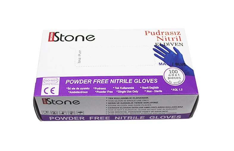 Nitril Medikal Muayene Eldiveni Pudrasız Large (1 Koli / 20 PK / 2.000 Ad)