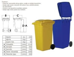 çöp konteyner *plastik 240 lt