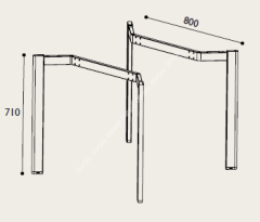 42mm Modüler Masa Ayak Seti 80cm