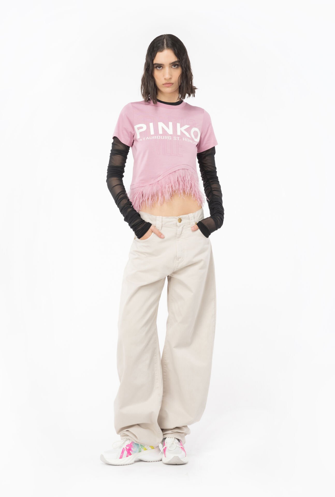 Tuy Detayl T Shirt Pinko Turkey