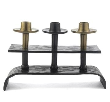 Siyah Antik Gold 3lü Mumluk 30x8x20cm