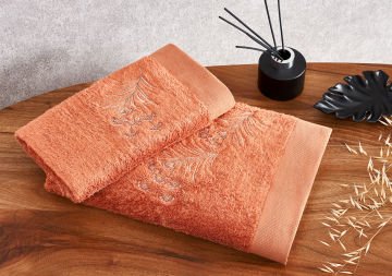 Marie Claire Paris Bambu Natalia 2'Li Havlu Set Kiremit