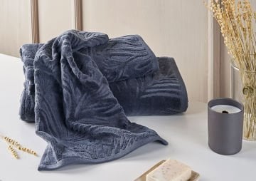 Marie Claire Paris Maya Jakarlı 3'Lü Havlu Set Antrasit