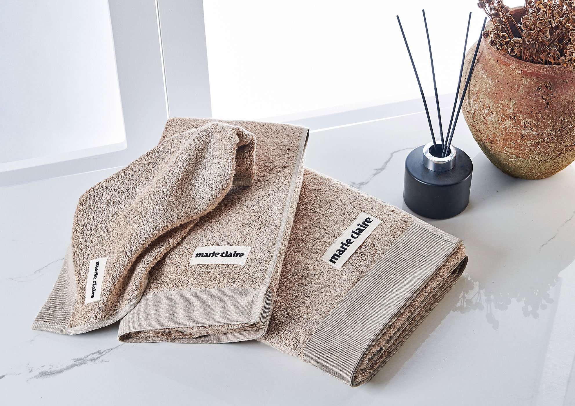 Marie Claire Paris Bambu Laure 3'Lü Havlu Set  Bej