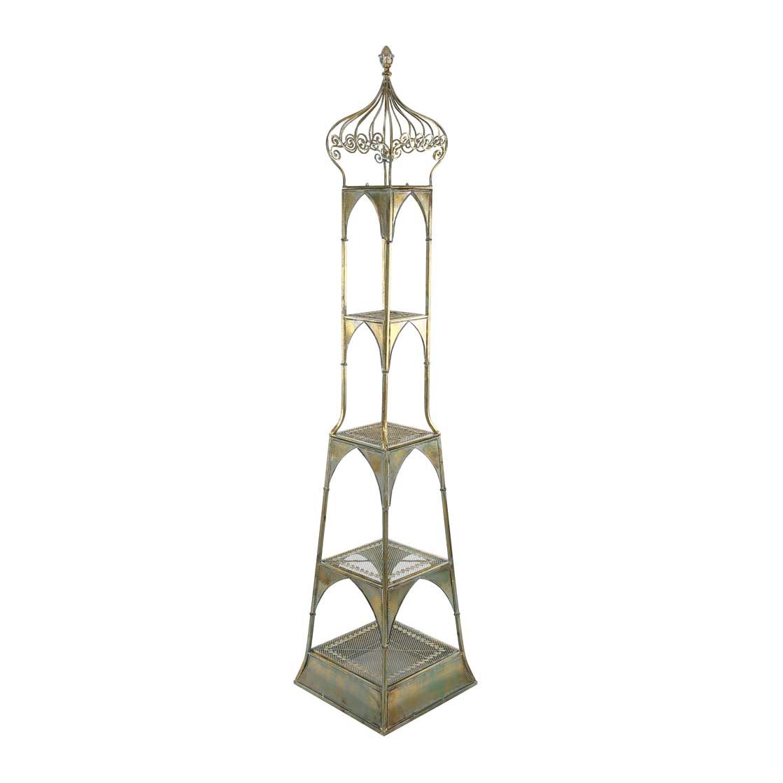 Rusty Dekoratif Metal Piramit Raf