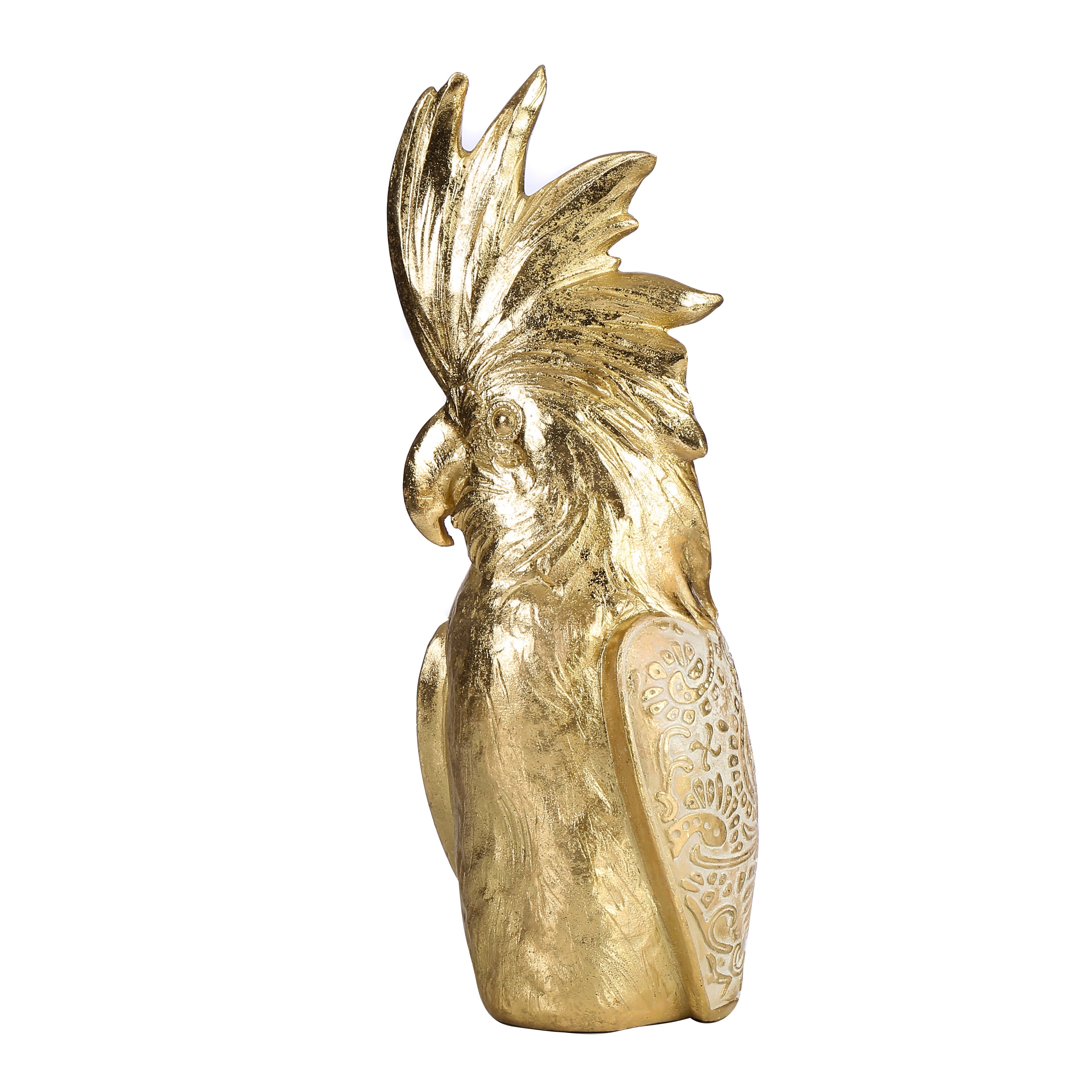 Gold İşlemeli Papağan Dekor 33cm