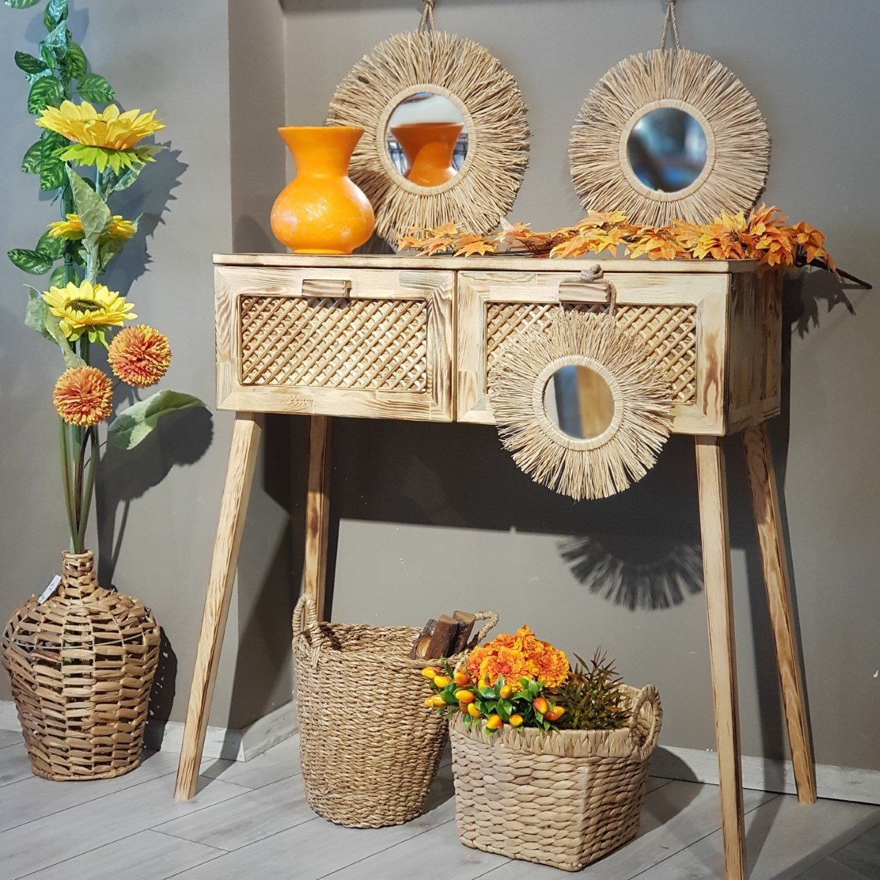 Naturel Ahşap Çekmeceli Dresuar