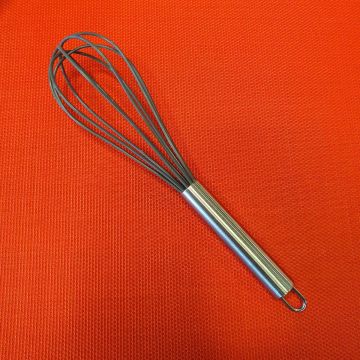 Paslanmaz Çelik Kulplu Silikon Çırpıcı Gri 26 cm