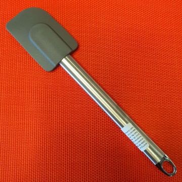 Paslanmaz Çelik Kulplu Silikon Spatula Gri 24 cm