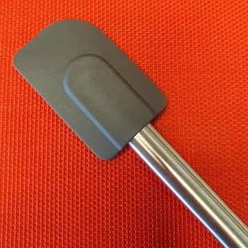 Paslanmaz Çelik Kulplu Silikon Spatula Gri 24 cm