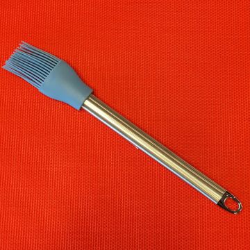 Paslanmaz Çelik Kulplu Silikon Fırça Mavi 26 cm