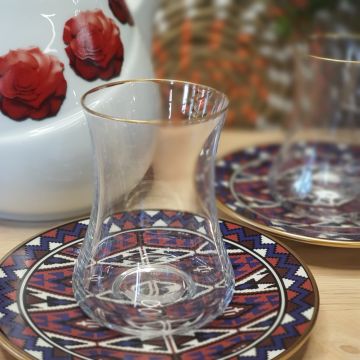 Premium Porselen Altlıklı 6 Kişilik Çay Takımı Model-2