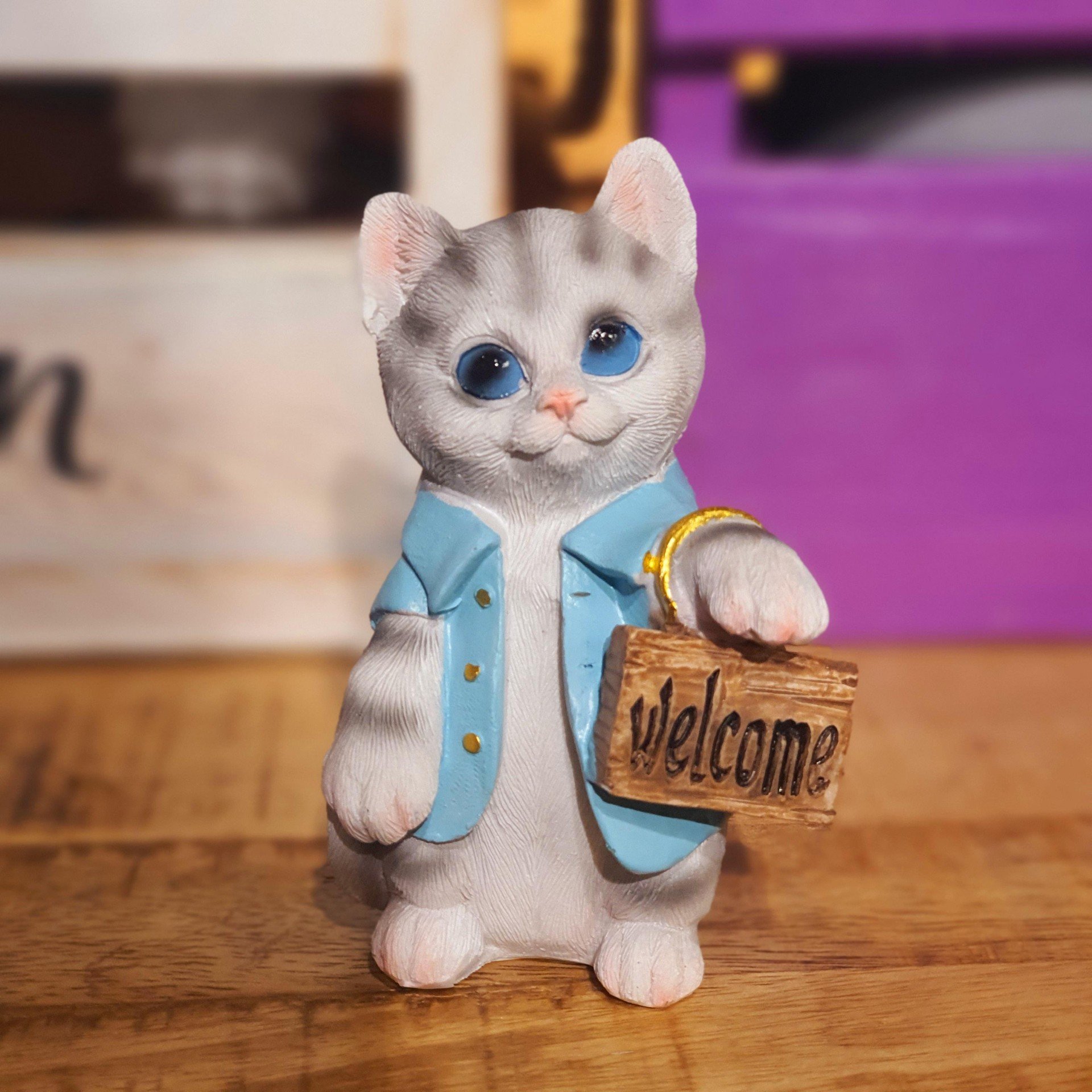 Dekoratif Kedi Biblosu Çantalı 11cm Model-1