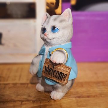 Dekoratif Kedi Biblosu Çantalı 11cm Model-1