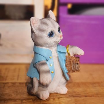 Dekoratif Kedi Biblosu Çantalı 11cm Model-1