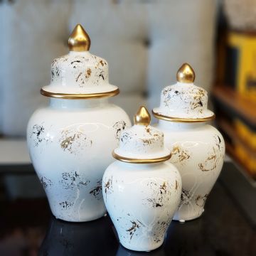 Seramik Beyaz Küp 3'Lü Takım