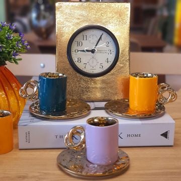 Lalin Porselen Renkli Asorti 6'Lı Fincan Takımı