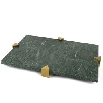 Yeşil-Gold Mermer Tepsi