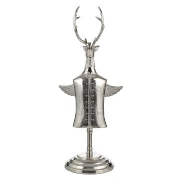 Model Geyik Kanatlı Gümüş Metal Biblo