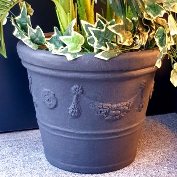 Flowerpot Antrasit Desenli Saksı 45cm