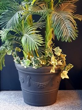 Flowerpot Antrasit Desenli Saksı 45cm