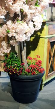 Flowerpot Antrasit Düz Saksı 45cm