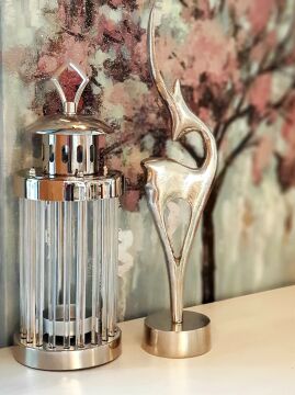 Gazelle Ceylan Dekoratif Silver Obje