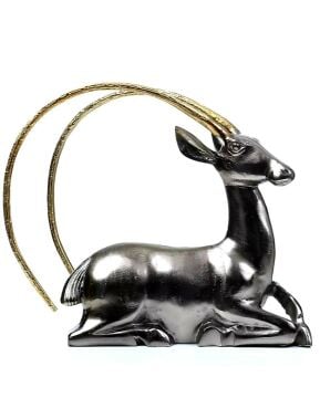 Impala Oğlak Dekoratif Obje Antik Black&Gold