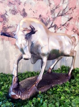 Toro Boğa Dekoratif Obje Antik Silver