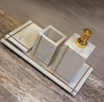 Lena Mermer 4 Parça Banyo Seti