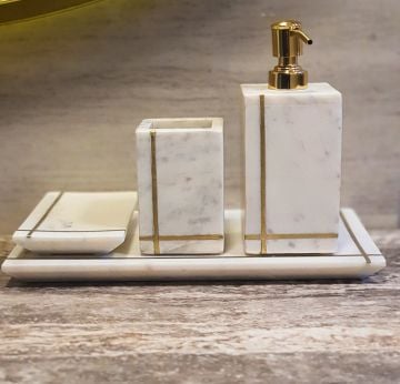 Lena Mermer 4 Parça Banyo Seti