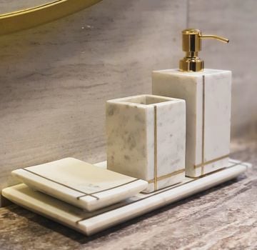 Lena Mermer 4 Parça Banyo Seti