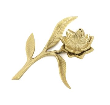 Gold Yapraklı Dekoratif Metal Çiçek 19x26cm