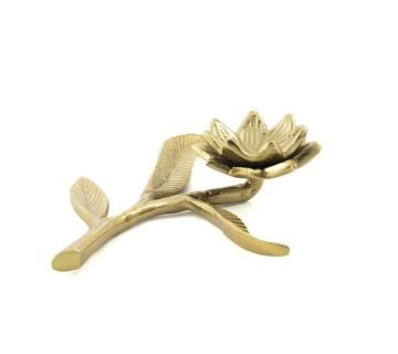 Gold Yapraklı Dekoratif Metal Çiçek 19x26cm