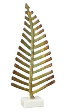 Mermer Tabanlı Metal Yaprak Dekor 41cm