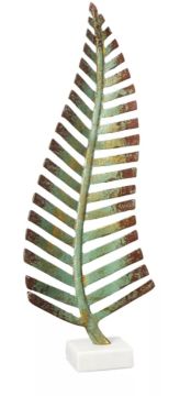 Mermer Tabanlı Metal Yaprak Dekor 48cm