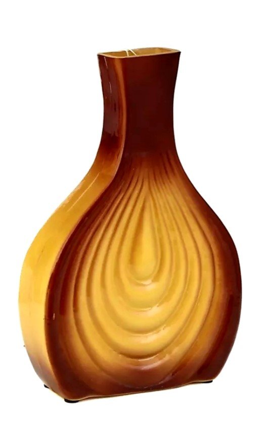Kahve Damla Cam Vazo 30cm