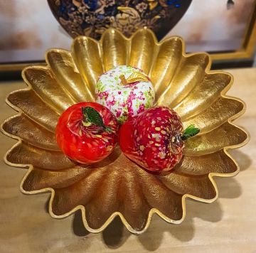 Liny Gold Ayaklı Dekor Kase 40x18cm