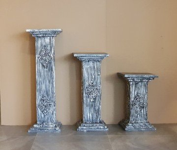 Gümüş 3 Lü Set Dekoratif Sütun