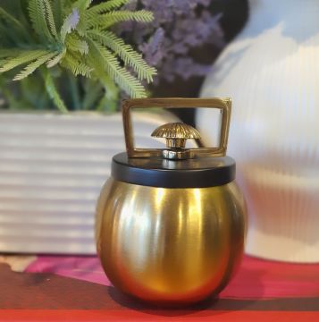 Gold&Siyah Kapaklı Metal Küp Orta Boy 13cm