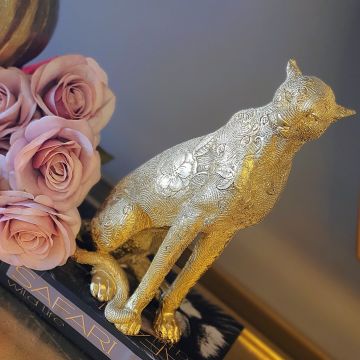 Gold Renk İşlemeli Oturan Puma 27cm