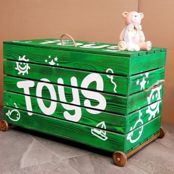 Toys Ahşap Sandıklı Oyuncak Kutusu
