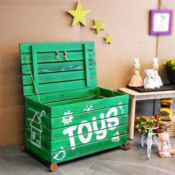 Toys Ahşap Sandıklı Oyuncak Kutusu