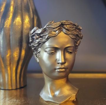 Helen Dekoratif Saksı Gold Orta Boy