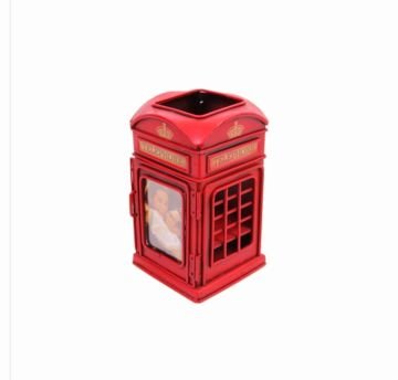 Metal Dekoratif London Telefon Kulübesi Çerçeveli Kalemlik