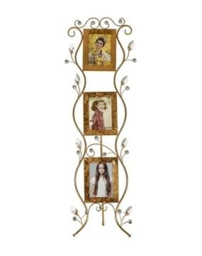 3 Katlı Gold Kristal Taşlı Metal Ayaklı Çerçeve