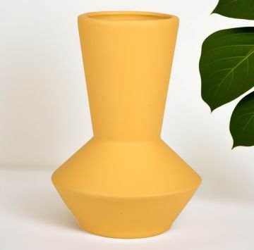 Seramik Vazo Sarı 20cm