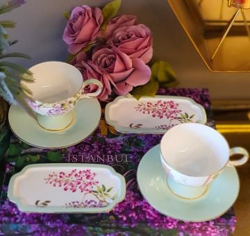 Happily 6 Parça 2li Çay Fincanı Seti 220cc